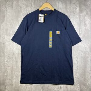 NWT Carhartt Men's Navy Blue K87 Original Fit Workwear Pocket Tee M